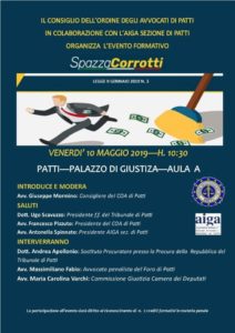 Convegno SpazzaCorrotti Patti WhatsApp Image 2019 05 09 at 17.42.47