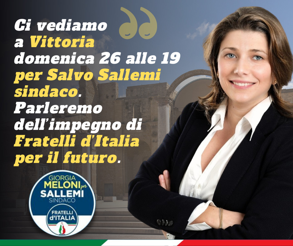 Carolina Varchi per Sallemi sindaco di Vittoria